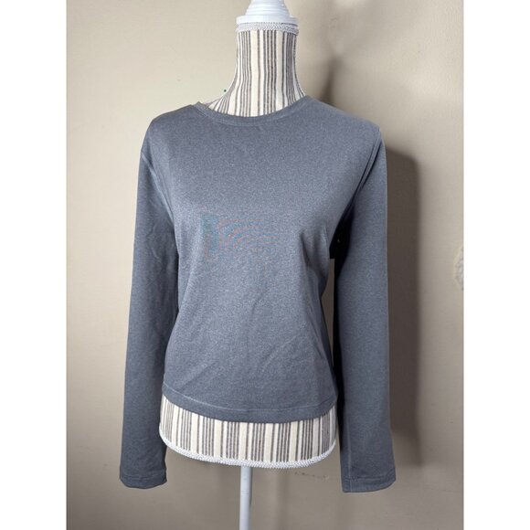 Lululemon Open Back Up Long Sleeve Heathered Slate Gray 12 - Picture 2 of 8